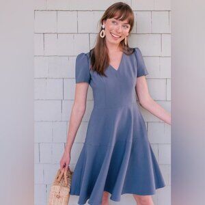Gal Meets Glam Kate Fit And Flare Blue Dress Size 8